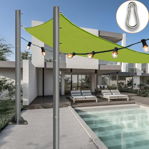 2 Pcs 10ft Sun Shade Sail Support Pole Kit - Heavy-Duty Steel Metal Post for Canopy, Awning, Patio...