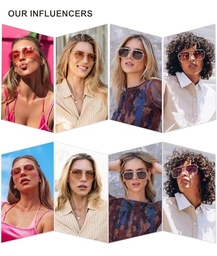 SOJOS Trendy Square Aviator Sunglasses for Women Men, Gold Frame Light Tint Gradient Shades SJ11763