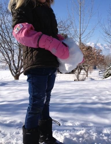 L-Bow Kids Snowflake Cold Weather Waterproof Elbow Length Mittens Medium Pink2
