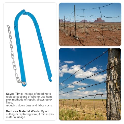 Image of Holdly 5.5lb Fence Wire Tightener Tool - Heavy Duty Fence Fixer for Barbed Wire & Electric Fence | Fast Farm & Ranch Fence Repair Tool | Easy Wire Fence Tightening in 60 Seconds
