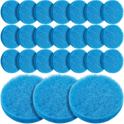 Image of Tranqun 24 Pcs Fine Filter Water Polishing Pad Compatible with Fluval Fx4, Fx5, Fx6 7 x 7 x 0.79 Inches Blue Filter Media Canister Aquarium Water Polishing Pads