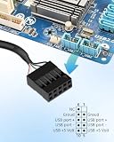 YANBORONSN 10-pinowy kabel adaptera USB do płyty głównej na MICRO USB, kątowy, męski na żeński, 10-pinowy pleciony kabel do płyty głównej i karty graficznej (zestaw 2,0,5 m)