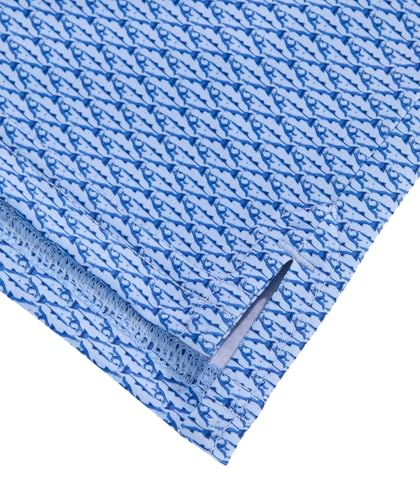 Image of vineyard vines Boys' Printed Sankaty Performance Polo, Bass Micro Jake Blue, S