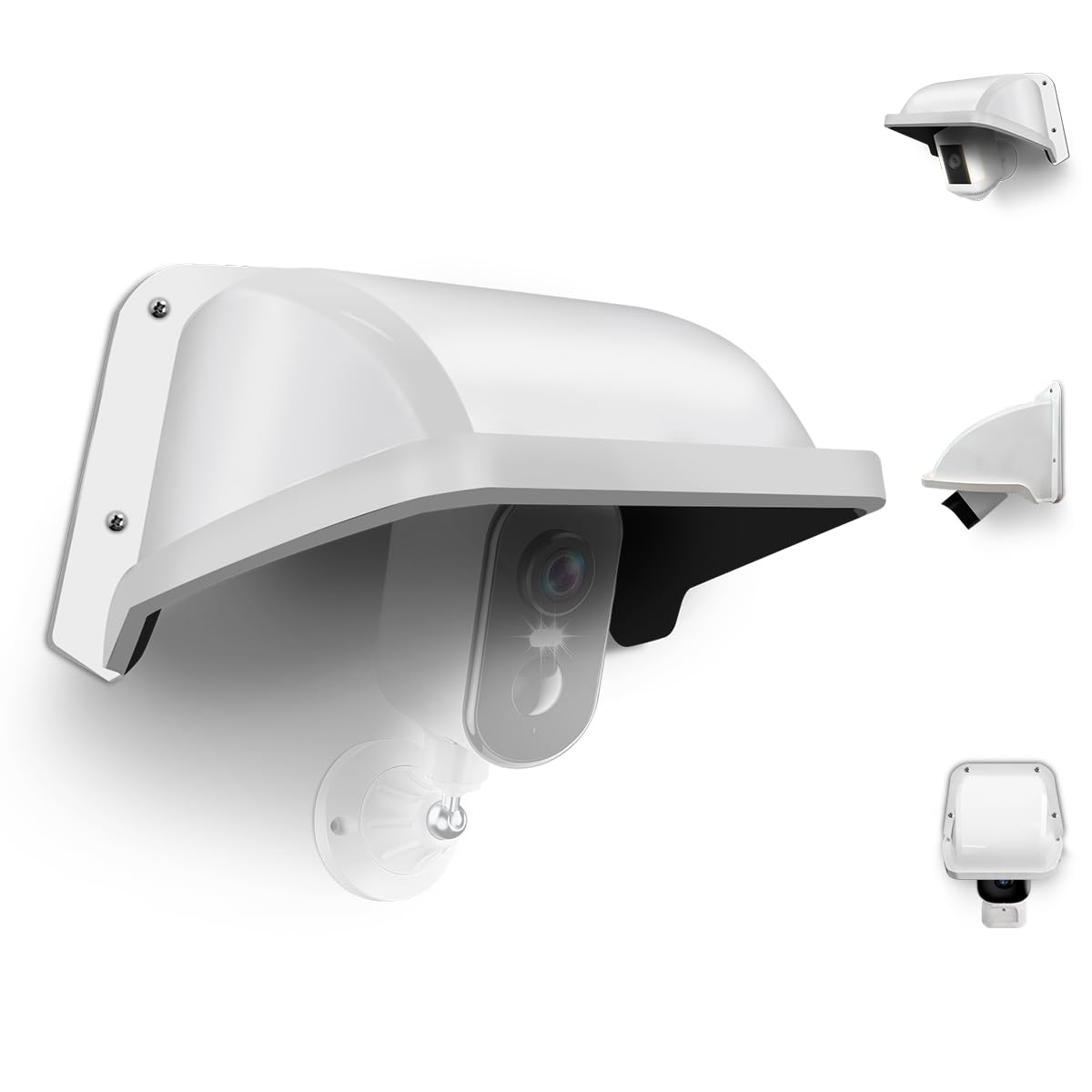 Protector universal para cámara de seguridad solar y lluvia, ABS a prueba de protección para cámaras de vigilancia CCTV domo/bala