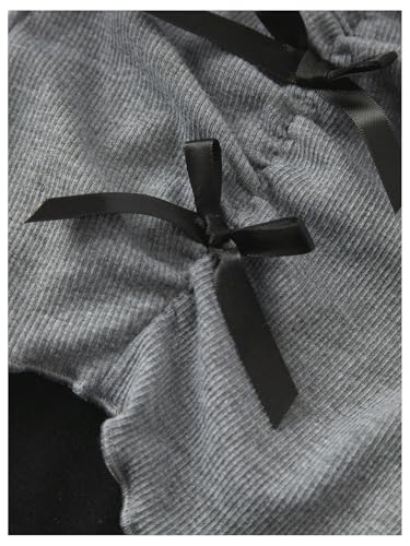 Girl's Halter Crop Tops Colorblock Bowknot Fake Two Piece Cute Summer T Shirt Y2k Tops Trendy3