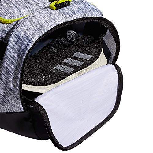 adidas Defender 4 Medium Duffel Bag, Looper White/Black/Acid Yellow
