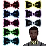 Jeyiour 8 Pcs Neon Bow Tie LED Light Bow Tie Glow Adjustable Bow Ties for Men Women Neon Accessories Novelty Funny Ties for Rave Party Show Girls Kids Boys Costume Clothes Jacket Shirt, 8 Colors