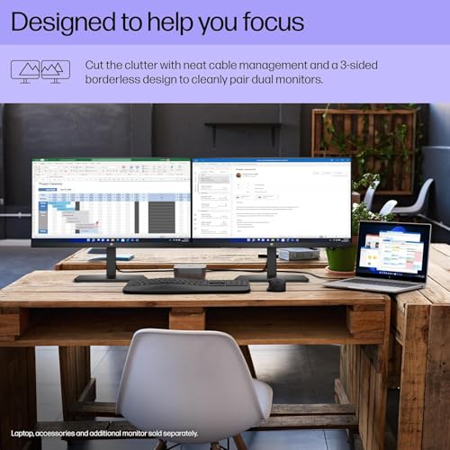 Image of HP 27 inch FHD 100Hz Monitor with IPS Panel | Built-in Speakers, Eyesafe Display, 3-Sided Borderless, HDMI & DisplayPort, W /HDMI (27-inch)