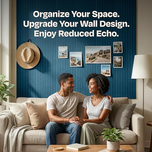 Image of X-Large Cork Board Alternative 12-Pack Felt Bulletin Board Thick and Decorative Pin Board for Home Office Walls 47.24 x 35.43 Inches with 72 Adhesive Tabs - [Ocean Turquoise]