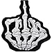 Skull Ghost Middle Finger Skeleton Bone Embroidered Applique Iron On Sew On Patch