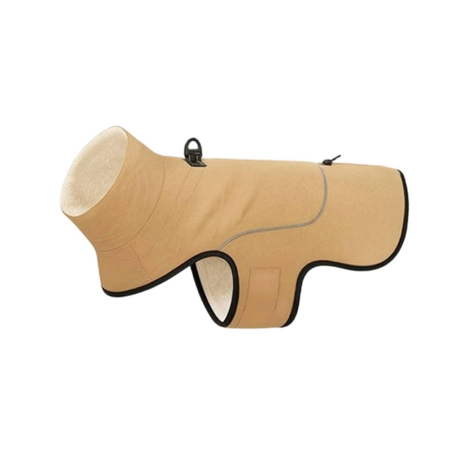 Beige Hundejacke aus Polyester wasserabweisend wärmende Hundejacke mit Reflektoren reflektierend Haustierbekleidung für Spaziergänge, L