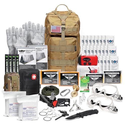 EVERLIT Complete 72 Hours Earthquake Bug Out Bag Emergency Survival Kit for Family. Be Prepared for Hurricanes, Floods, Tsunami, Other Disasters