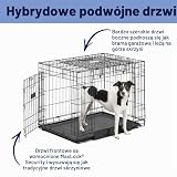 MidWest Homes for Pets Medium Ovation Double Door 30-inch Folding Metal Dog Crate, Front and Up & Away Side Doors, Space-Saving Design