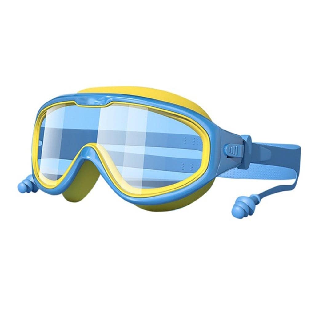 DFrywdgSEY swimming goggles, Children's Swimming Goggles Waterproof and Anti-fog Big Frame Earplugs Set