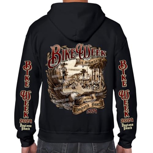 Biker Life Clothing 2024 Bike Week Daytona Beach Legendary Main Street Pullover Hoodie