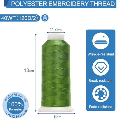 Image of High Tenacity Polyester Embroidery Machine Thread 40WT(120D /2) 4000M Per Spool for Commercial and Domestic Embroidery Machine (Clover-1769)