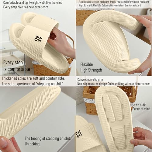 Bathroom Slippers for Men Women,Shower Shoes Thickened,Slippers Indoor Home Beach Non Slip Anti-Slip Quick Drying Pool Slides,White3