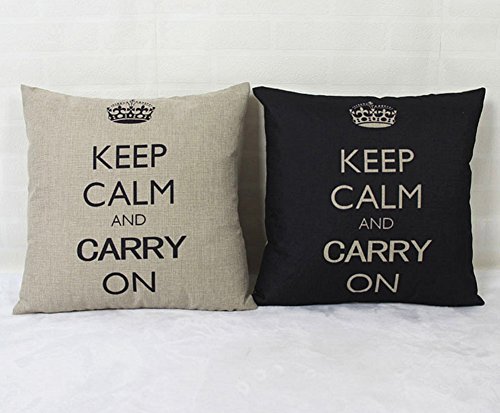 Ambrelia Decorpillow Taie d'oreiller décoratif Housse de coussin Taie d'oreiller pour canapé 45,7 x 45,7 cm, Drap en coton, 2pcs, 18"*18"