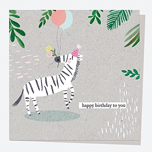 Dotty about Paper Wild At Heart - Zebra - Happy Birthday To You. Envelope Included (3823)