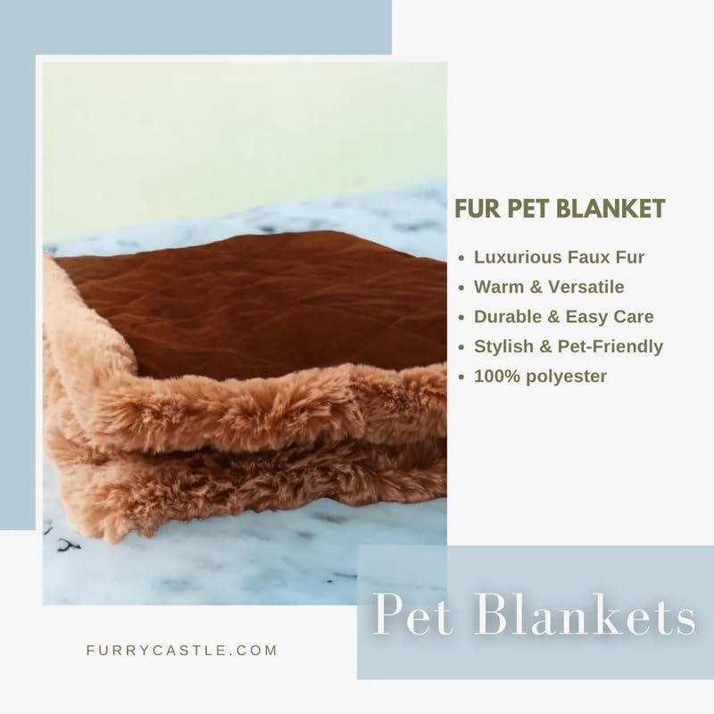 Image of Blanket for Dog & Cat 100% Polyester Warm Comfortable pet Blanket (Small, Brown)