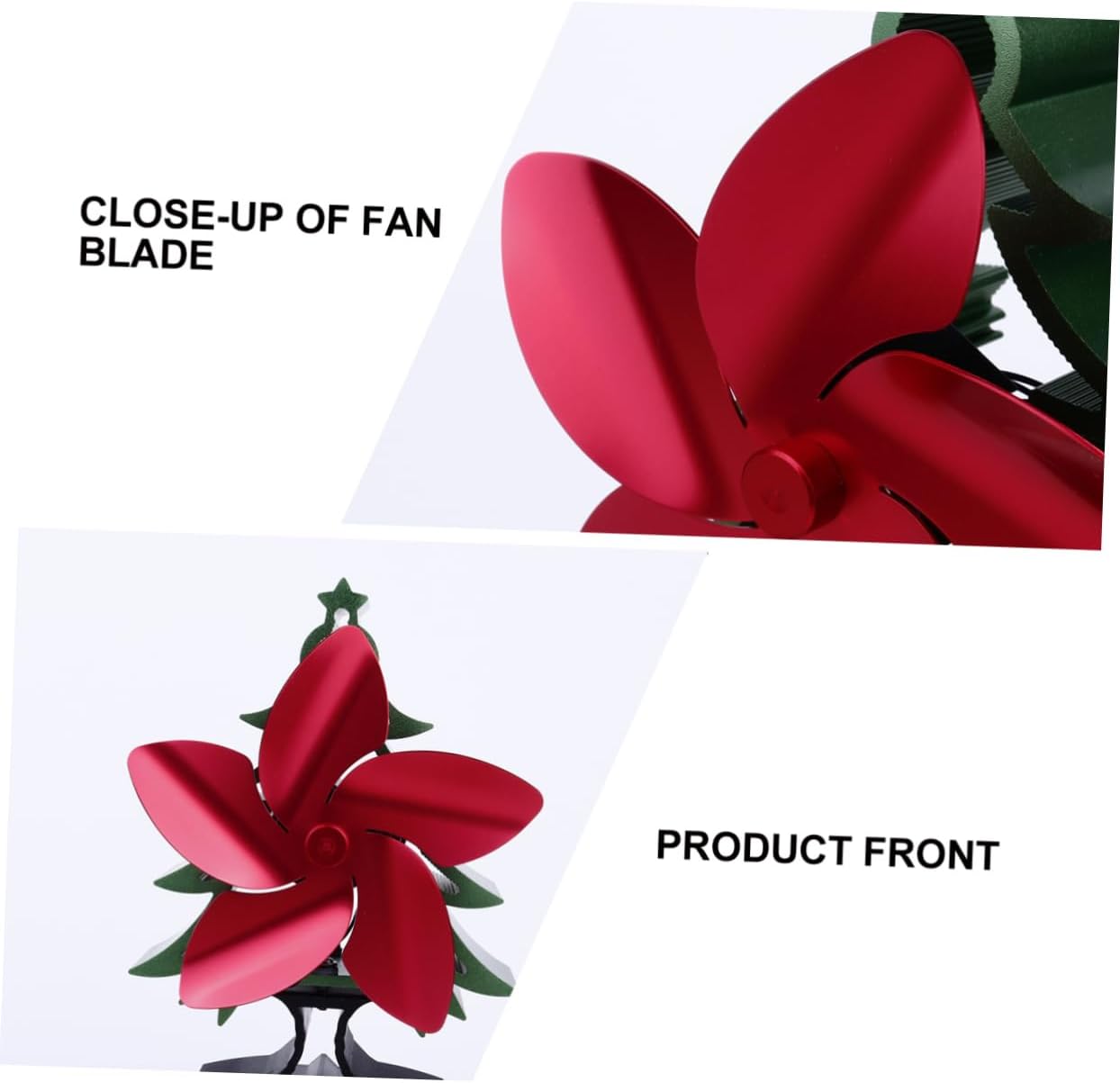Cabilock Christmas Tree Shaped Heat Powered Fireplace Fan Warm Air Circulation Fan for Efficient Home Stove Heating for Holiday Decor and Cozy Spaces