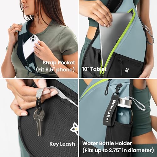 Image of Sherpani Esprit, Sling Backpack, 10L Travel Bag, Right-Handed Shoulder Sling Purse, Crossbody Backpack, Travel Gifts, RFID Protection (St. Lucia)