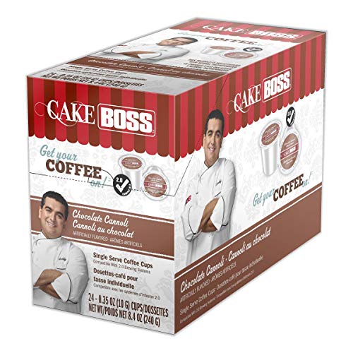 Cake Boss Coffee, Chocolate Cannoli Flavored Single Serve Coffee, K Cups for Keurig Brewers, Medium Roast, Arabica Coffee Beans, 100 Count