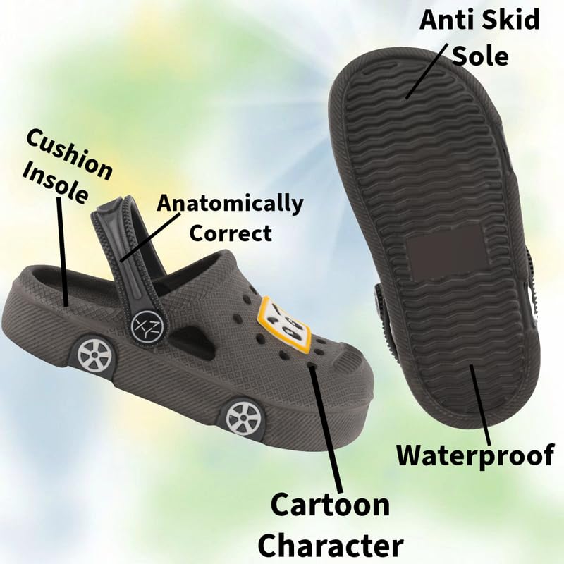 Image of SMARTOTS Pack of 2 Car Design Kids Clogs for Daily Use, Kids Eva Sandals for Boys and Girls with Adjustable Sling Back Strap