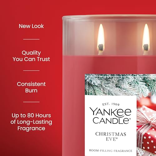 Image of Yankee Candle Large Tumbler Scented Candle with up to 80 Hour Burn Time, Premium Plant Wax Blend for Consistent Burn, 20 oz Tumbler Candle with Room Filling Fragrance, Christmas Eve