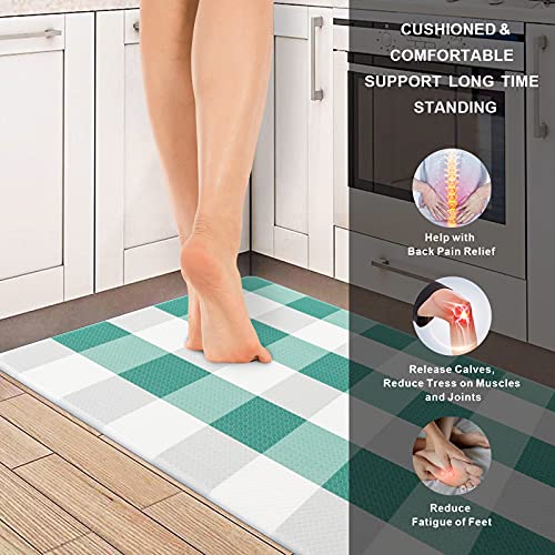 Carvapet Buffalo Plaid Küchenmatte, 2 Stück, gepolsterter Anti-Ermüdungs-Teppich, wasserdicht, rutschfest, PVC… - Image 6