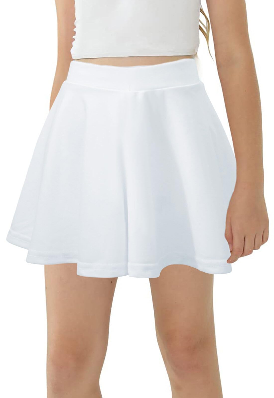 SEAUR Jupe Plissée de Sport pour Fille Jupe Décontracté Basic Enfant Fille 5-14 Ans Jupe de Tennis Golf Jupe-Culotte 110-130cm