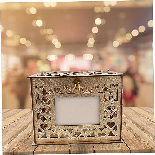 Caja de madera para bodas PRETYZOOM con luces para decorar tu mesa de recepción 7