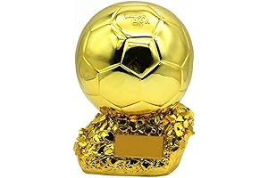 Resin Soccer Ballon d'Or Trophy | Golden Soccer Award Trophies for Fans...