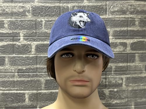 Image of Opossum Possum Hat for Men Women, Embroidered Adjustable Dad Cap | Animal Lover Gift Idea, Outdoor Casual Wear Cap, Soft Washed Cotton, Adjustable Fit Closure