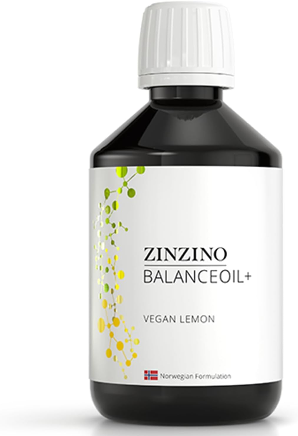 Zinzino - BalanceOil+ Vegan Lemon, Synergistic Blend with Marine Micro-Algae, Olive Oil, Ahiflower Seed Oil, Vegan Vitamin D3-300 ml