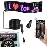 Saparlo Waterproof Bluetooth LED Sign, 14.6'x3.6' Programmable LED Sign with APP Control & Music Rhythm, Scrolling RGB Display for Shop Bar Daily Uses, Custom Pattern Animations, USB 5V