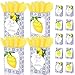 24Pcs Blue Tiles and Lemon Gift Bags with Yellow Tissue Paper,Mediterranean Morocco Style Thank You Gift Bags for Wedding and Bridal Shower Amalfi Coast Party Presents Decoration