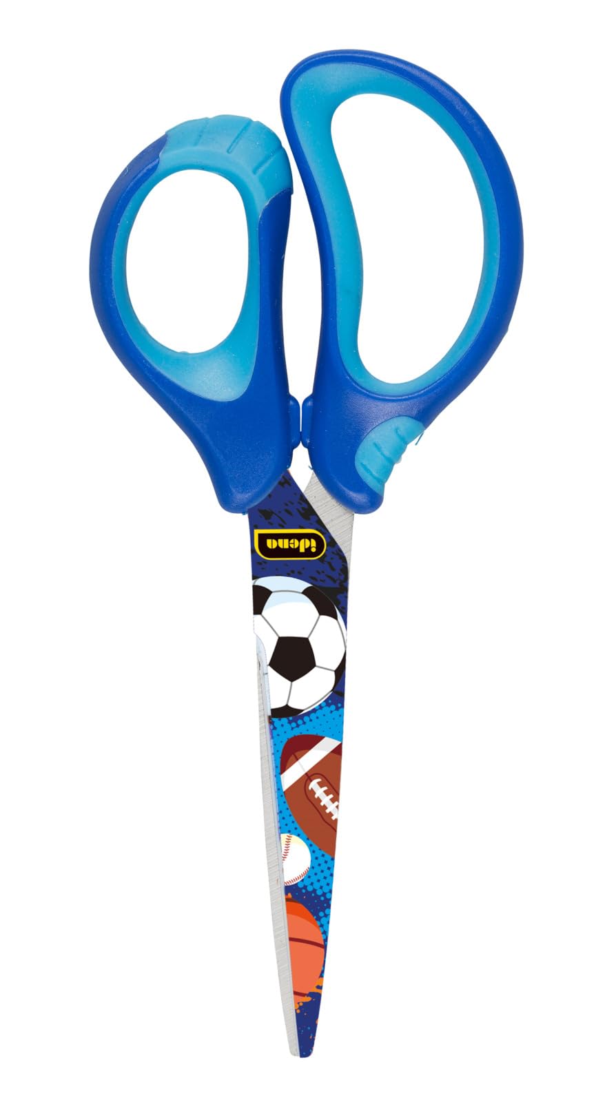 Idena 14028 - Forbici morbide con motivo a palline, blu, 1 pz.