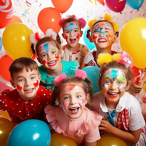 Image of Water-Based Face Paint Kit | Safe, Non-Toxic, Washable Face & Body Painting Colors with Brushes for Kids, Adults, Parties, Festivals & Halloween