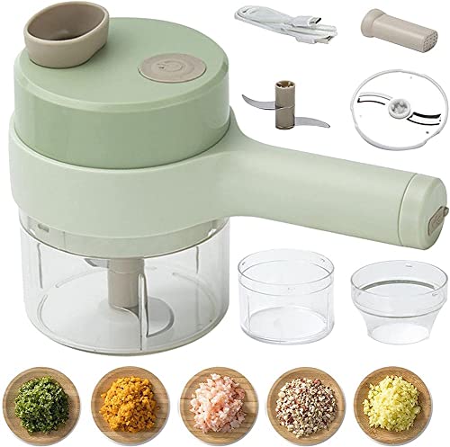Juego De Cortador Alimentos Eléctrico Portátil - Picador Verduras Acero Inoxidable Picador De Verduras De Mano, Procesador De Alimentos Multiusos para Pimienta, Chile, Carne A Cover