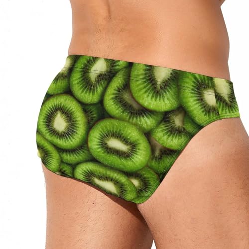 Fresh Kiwi Fruits Men's Swim Briefs Low Waist Bikini Swimsuit Underwear Beach Swimwear3
