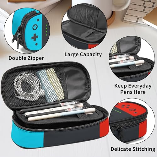 Image of Video Game Controller Pencil Case for Boys Girls, Large Capacity Pen Bag, Pencil Pouch with Zipper Compartments, Organizer for School Office Home Business