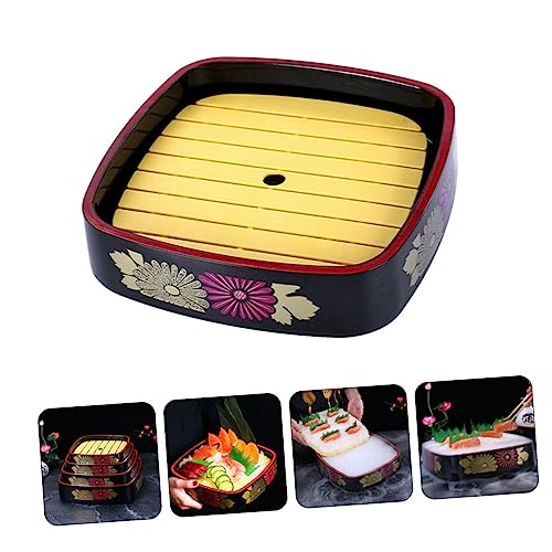 Plato decorativo para sushi LIFKOME con patrón crisantemo miniatura 6
