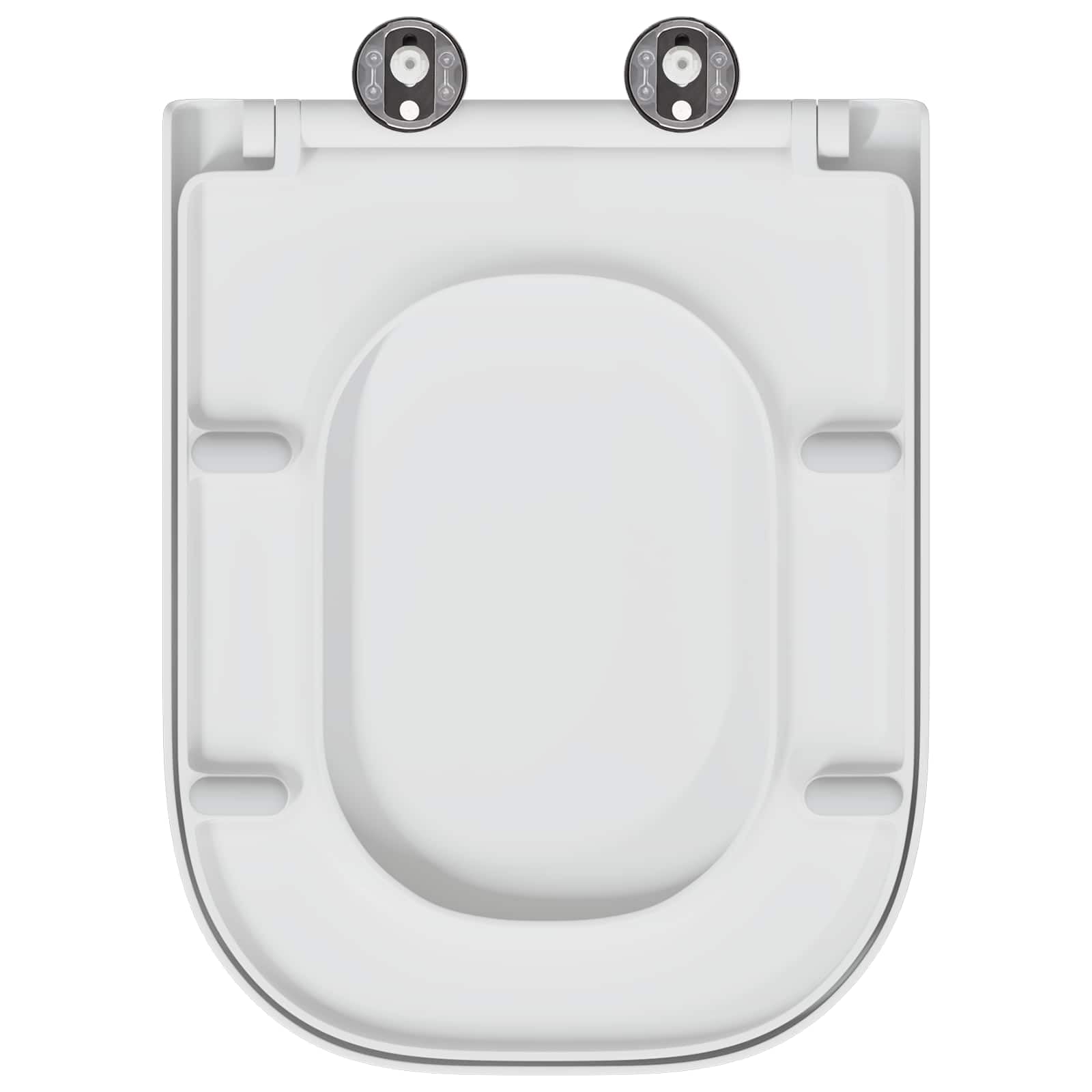 Sedile WC bianco, 47,5 x 35 x 3,6 cm, in duroplast, moderno sedile WC con linee pulite, resistente e durevole, facile da montare, per interni
