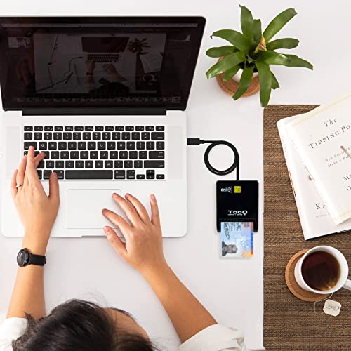 Tooq TQR-211B - External Electronic Id Reader And Smart Cards (Dnie), Usb 2.0 With USB-C Connector, Compatible With Mac And Windows, Black - 5