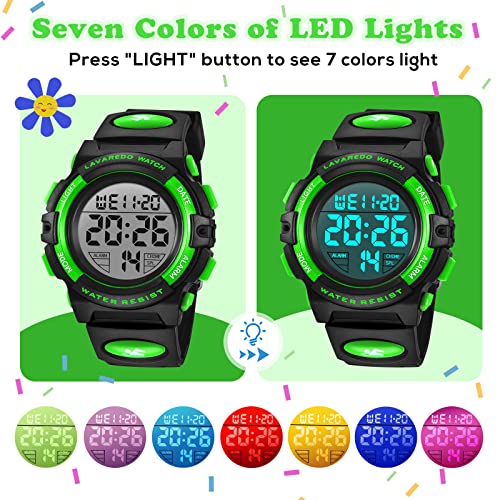 Image of Kids Watch,Boys Watch for 3-15 Year Old Boys,Digital Sport Outdoor Multifunctional Chronograph LED 50 M Waterproof Alarm Calendar Analog Watch for Children with Silicone Band,Kids Gift