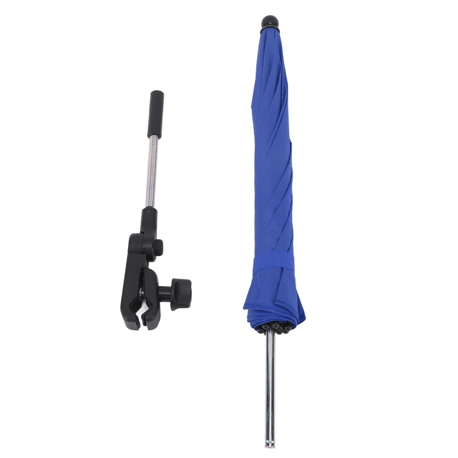 14 Pollici Ombrellino per Passeggino, Ombrellino Universale per Passeggino con Morsetto Protezione Regolabile Ombrellone per Passeggino per Passeggino, Culla, Sedia a Rotelle (Blu zaffiro (colla