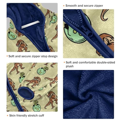 Dinosaurs Toddler Fleece Jacket Baby Boys Hooded Zipper Long Sleeve Thick Warm Outerwear 3-10 Years3