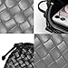 BRYCTSISEN Woven Clutch Purse for Women Fashion Small Square Handbag Vintage Premium Bag PU Leather Handmade Bag (Black4, Large)