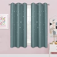 Vista 28 de NICETOWN Cortinas Opacas con Recortes de Estrellas para Dormitorio de Niños/Guardería, Cortinas de Tratamiento de Ventana con Aislamiento Térmico